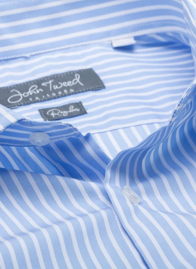 Classic Blue Shirt with White Stripe