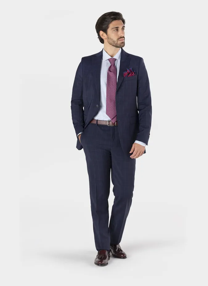 Camisa Clássica Branca com Risca Azul