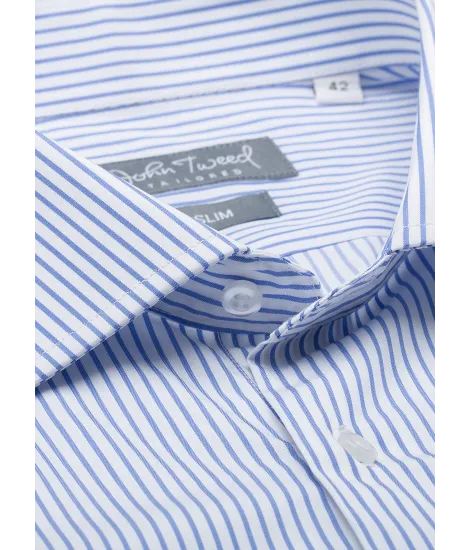 Classic White Shirt with Blue Stripe 2