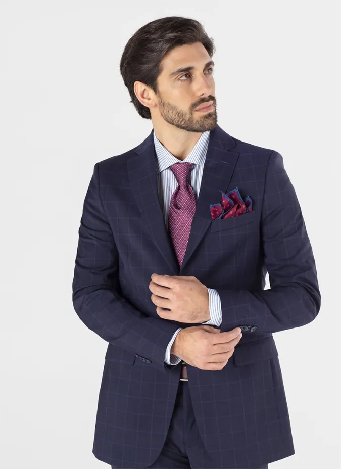 Camisa Clásica Blanca con Raya Azul