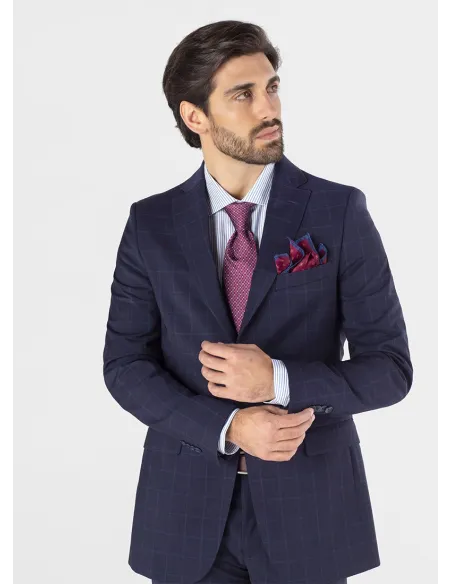 Camisa Clásica Blanca con Raya Azul