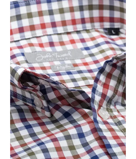 Camisa Sport a Cuadros Roja| JOHN TWEED 2