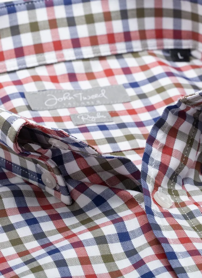 Camisa Sport a Cuadros Roja| JOHN TWEED