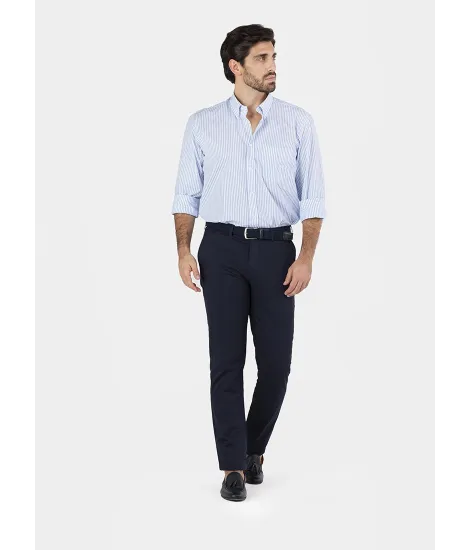 Camisa Sport Popelina Raya Azul | JOHN TWEED