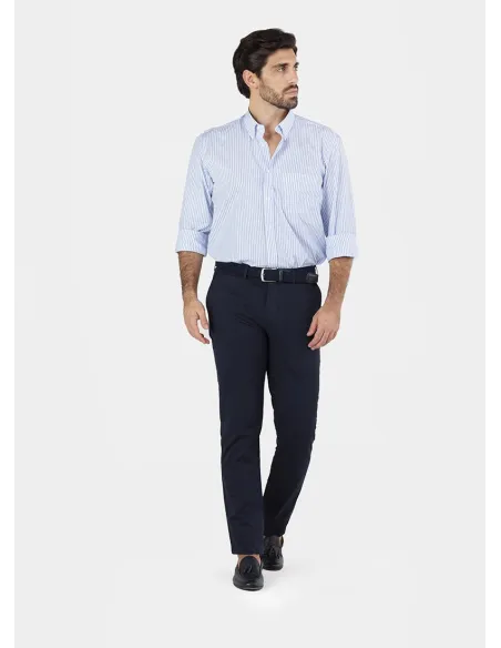 Camisa Sport Popelina Raya Azul | JOHN TWEED