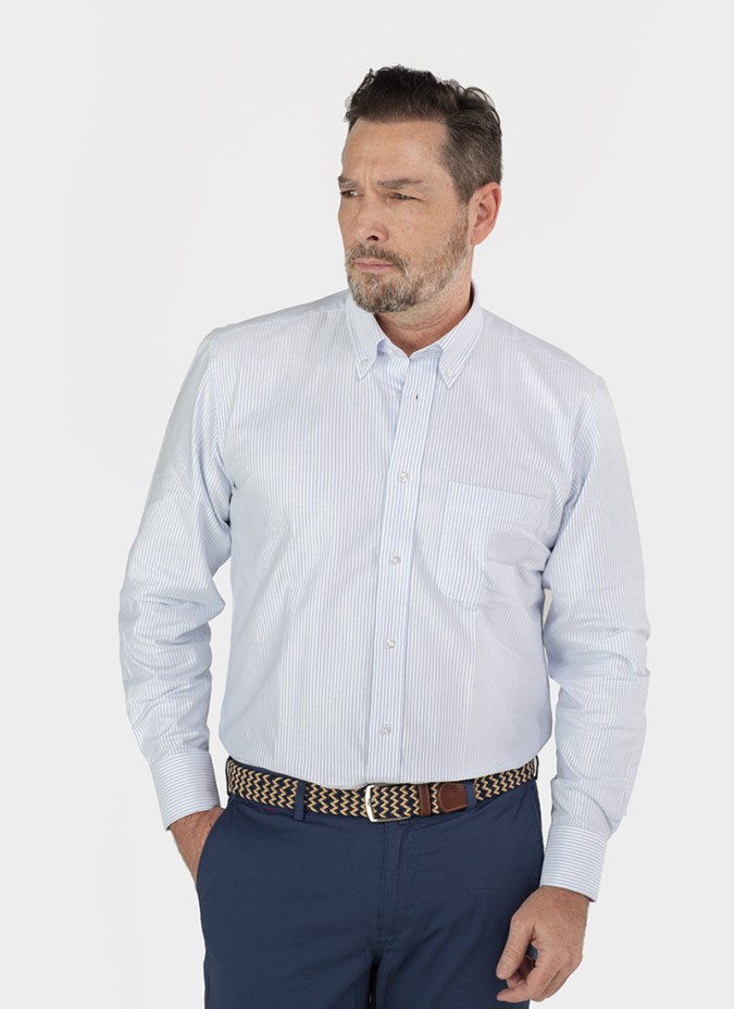 Camisa Sport Oxford Raya Azul