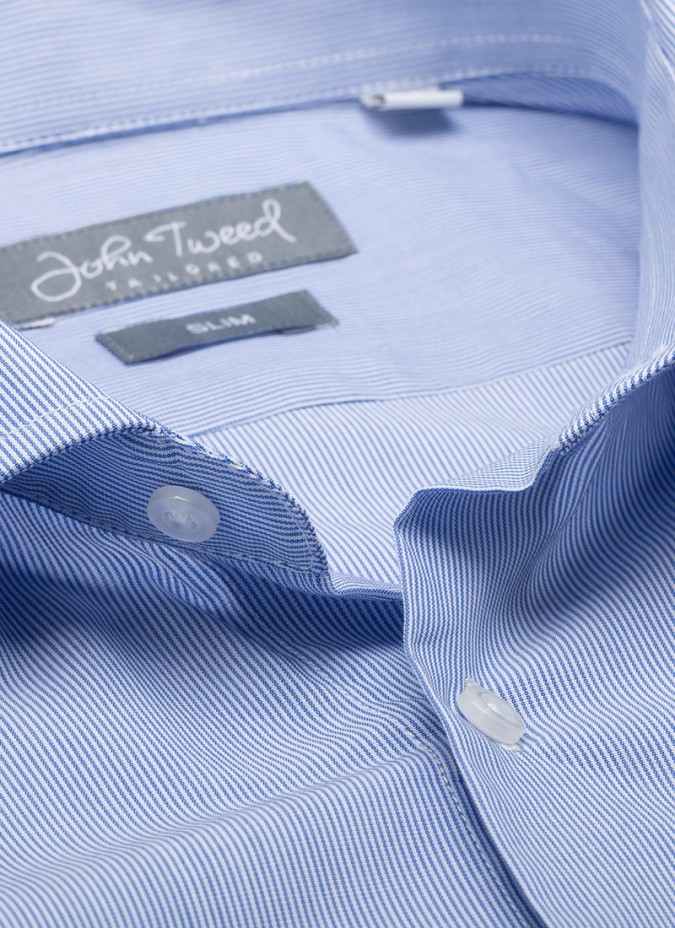 Camisa Clássica Mil Raias Azul Escura