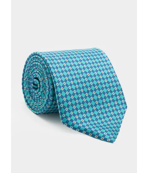 Light Blue Pattern Tie| JOHN TWEED