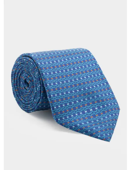 Gravata Azul com Micro Desenho JOHN TWEED TAILORED