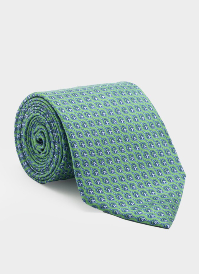 Green Tie with Pattern