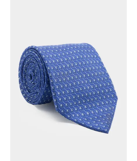 Blue Tie with Pattern| JOHN TWEED