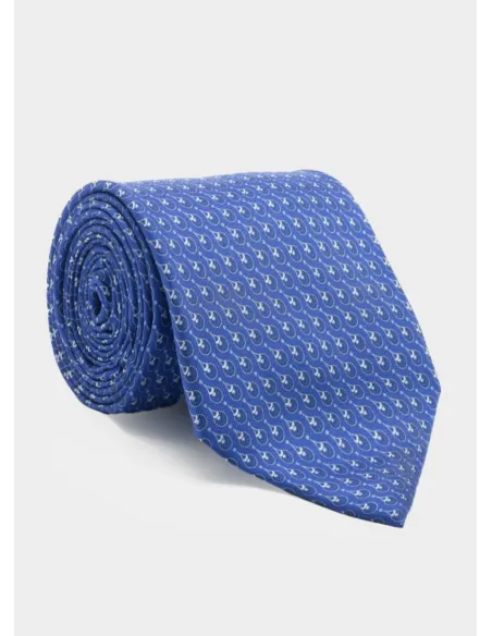 Blue Tie with Pattern| JOHN TWEED