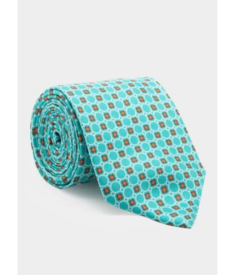 Gravata Azul Claro com Ponto Laranja| JOHN TWEED TAILORED