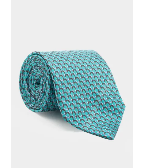 Light Blue and Brown Tie| JOHN TWEED