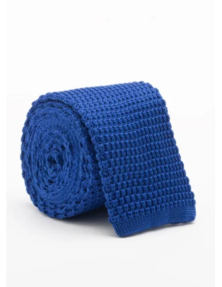 Corbata de Punto Seda Azul indigo| JOHN TWEED