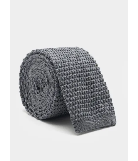 Corbata de Punto Seda Gris| JOHN TWEED
