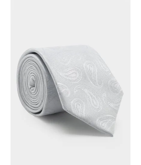 Corbata de Seda Gris con Cornucopia| JOHN TWEED