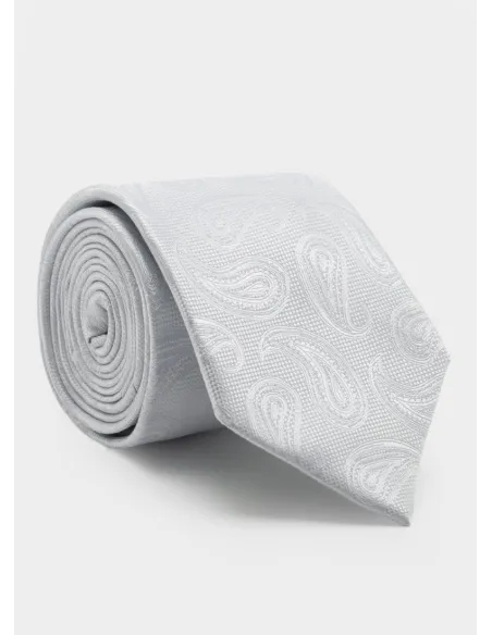 Corbata de Seda Gris con Cornucopia| JOHN TWEED