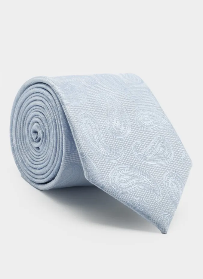 Corbata de Seda Azul Clara con Cornucopia| JOHN TWEED