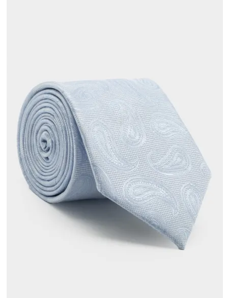 Corbata de Seda Azul Clara con Cornucopia| JOHN TWEED
