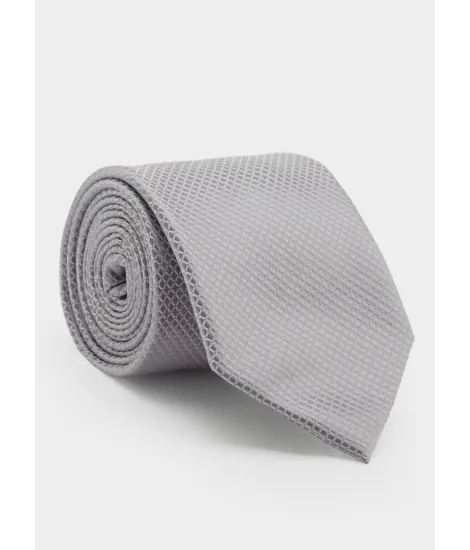 Gravata de Seda Falso Liso Cinza| JOHN TWEED TAILORED