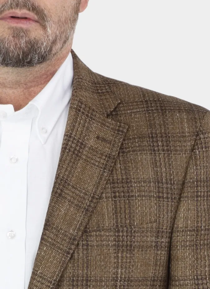 CAMEL PIED POULE BLAZER | JOHN TWEED TAILORED