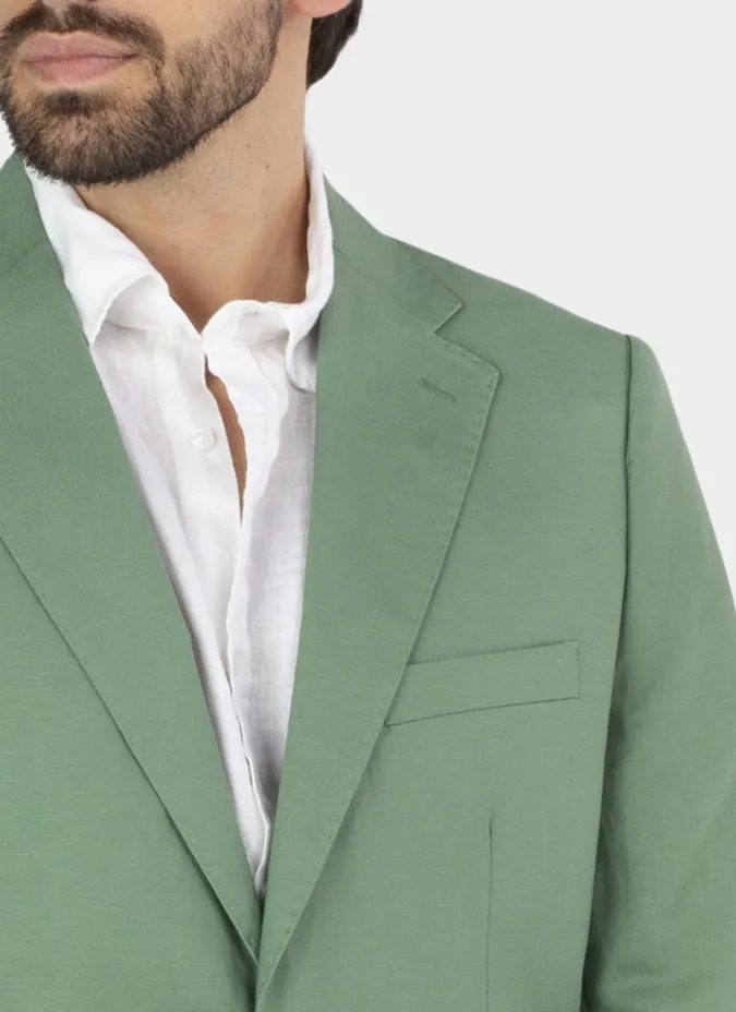 GREEN LINEN BLAZER | JOHN TWEED TAILORED