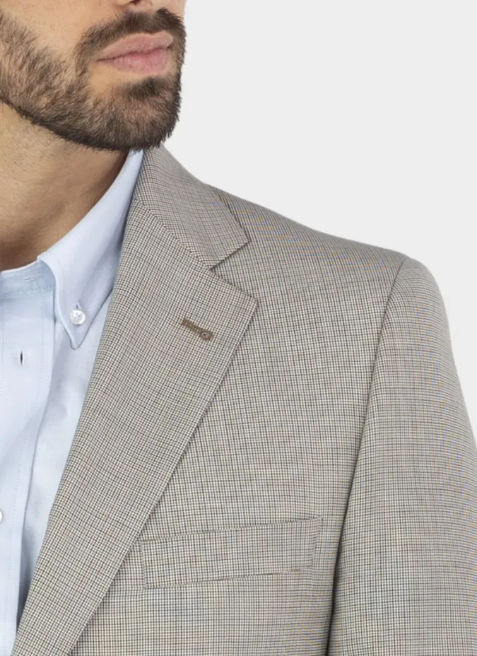 CAMEL PIED POULE BLAZER | JOHN TWEED TAILORED