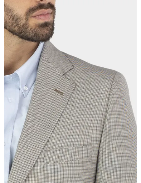 CAMEL PIED POULE BLAZER | JOHN TWEED TAILORED