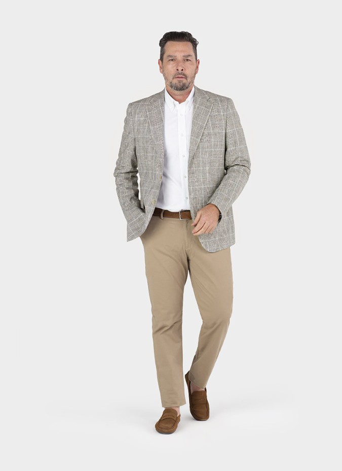 Blazer Príncipe de Gales Camel