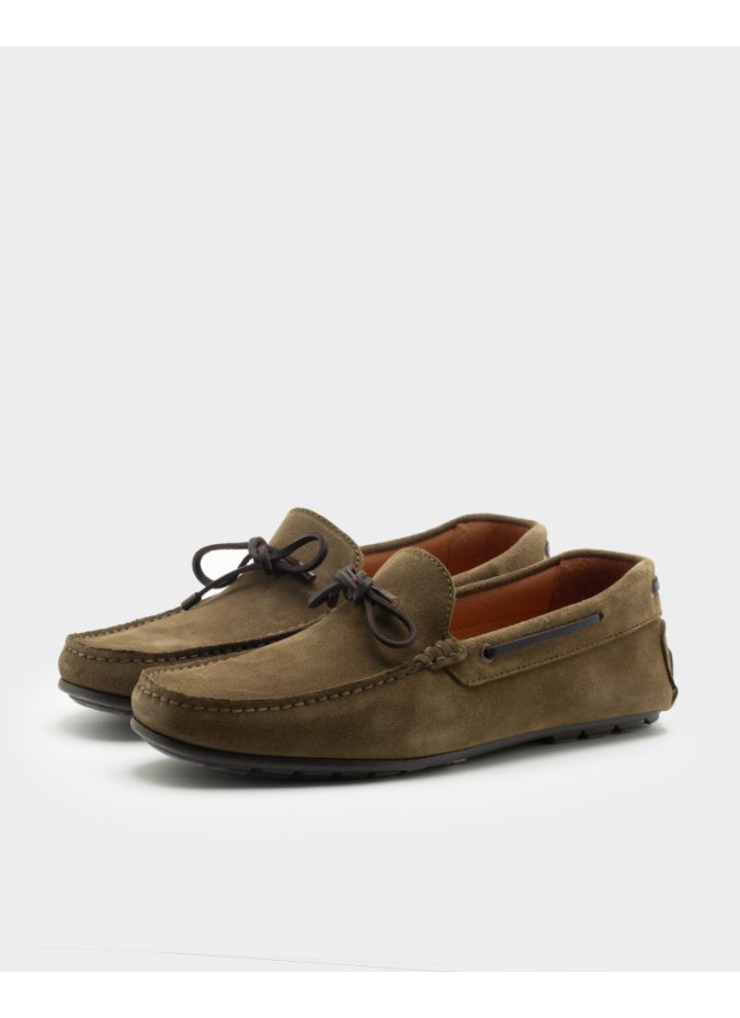 Zapato Driver Ante Verde con Lazo
