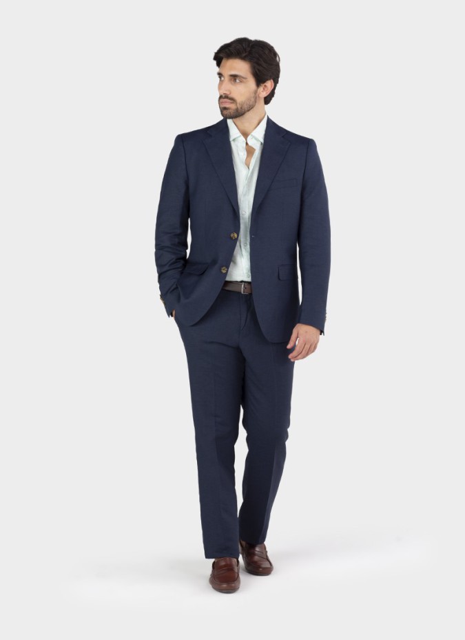 Blazer de Linho Azul Marinho