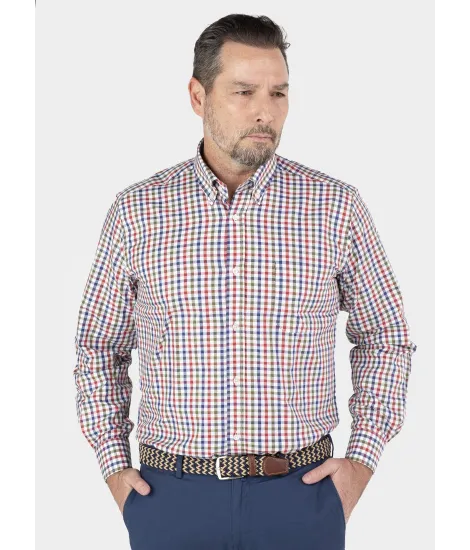 VAIELLA SHIRT IN BROWN AND BLUE | JOHN TWEED TAILORED