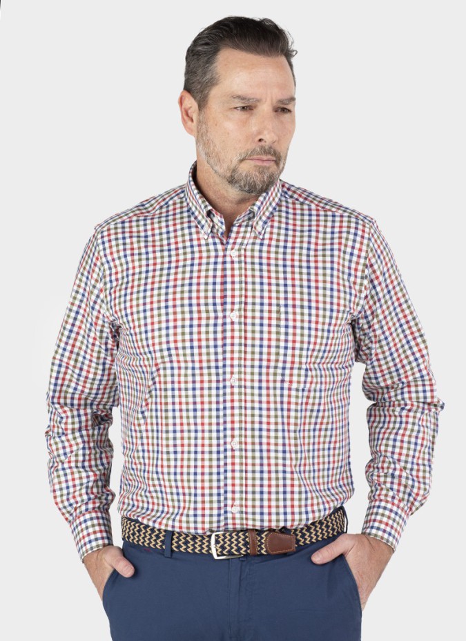 Camisa Sport Xadrez Vermelho