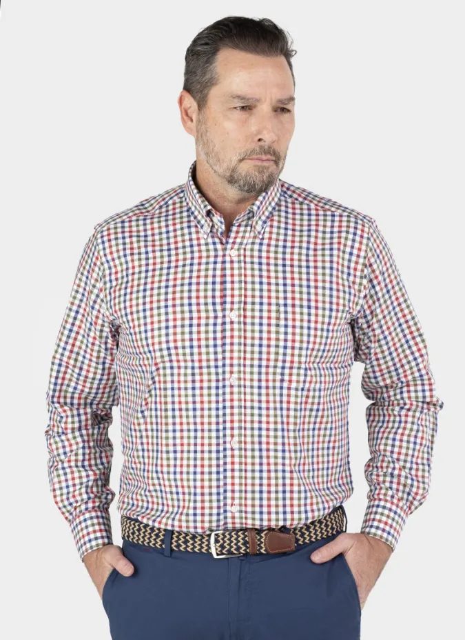 VAIELLA SHIRT IN BROWN AND BLUE | JOHN TWEED TAILORED