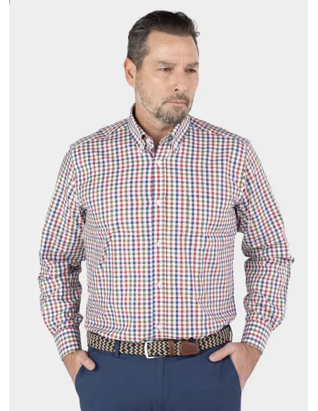 Camisa Sport a Cuadros Roja| JOHN TWEED