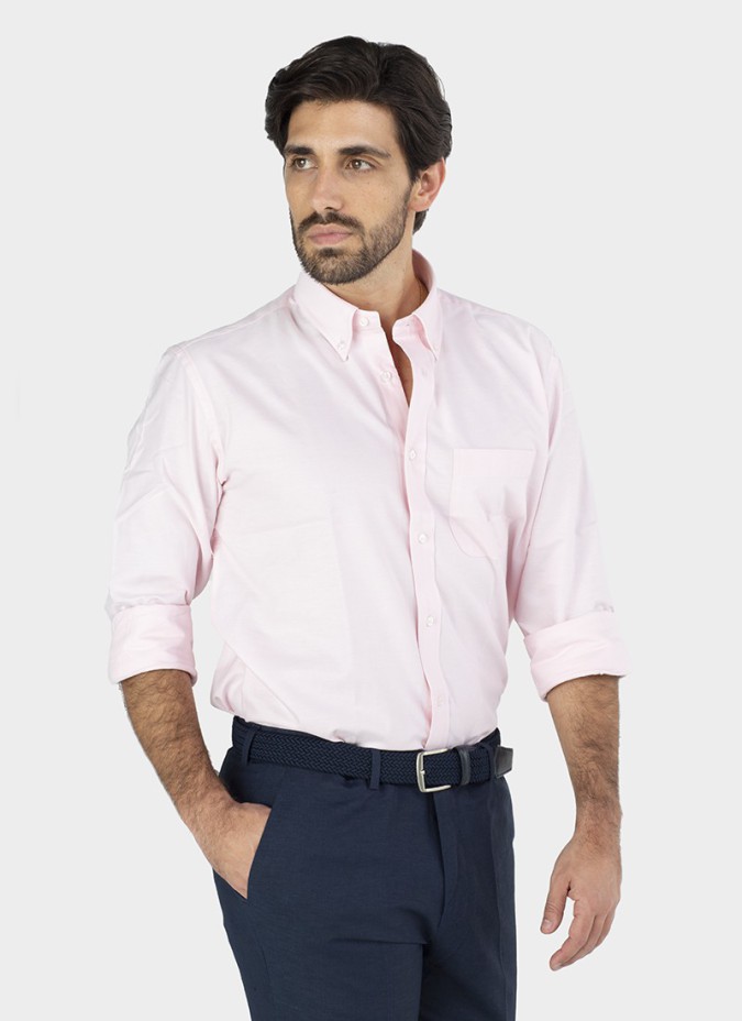Camisa Sport Oxford Rosa