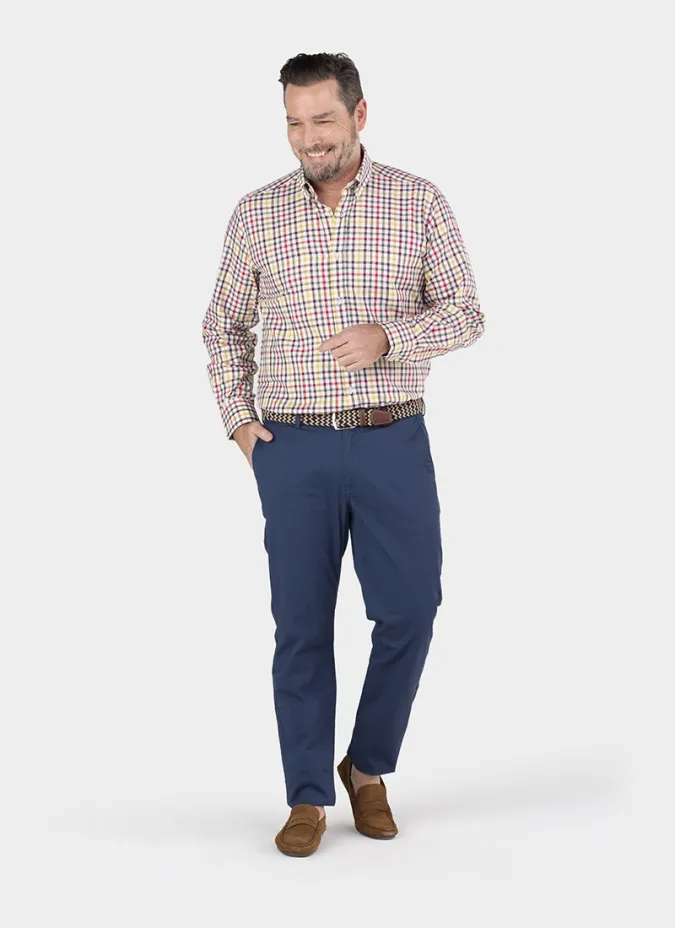 VAIELLA SHIRT IN BROWN AND BLUE | JOHN TWEED TAILORED