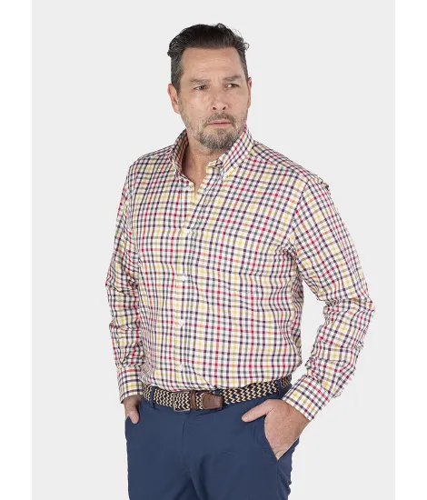 VAIELLA SHIRT IN BROWN AND BLUE | JOHN TWEED TAILORED