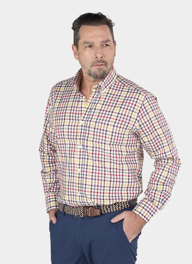 VAIELLA SHIRT IN BROWN AND BLUE | JOHN TWEED TAILORED