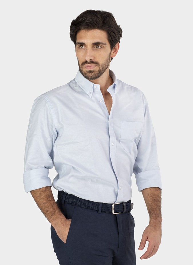 Camisa Sport Oxford Azul