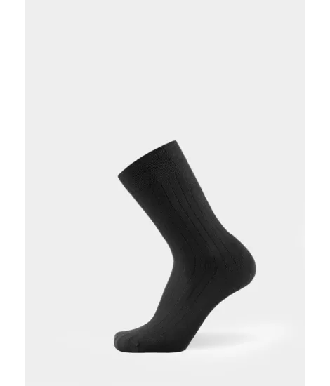 Black Ribbed Sock| JOHN TWEED TAILORED