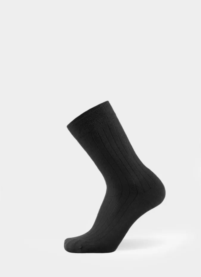 Calcetín Canalé Negro| JOHN TWEED