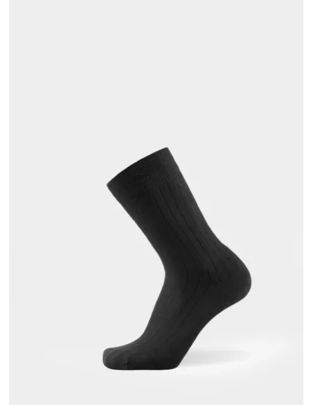 Black Ribbed Sock| JOHN TWEED TAILORED