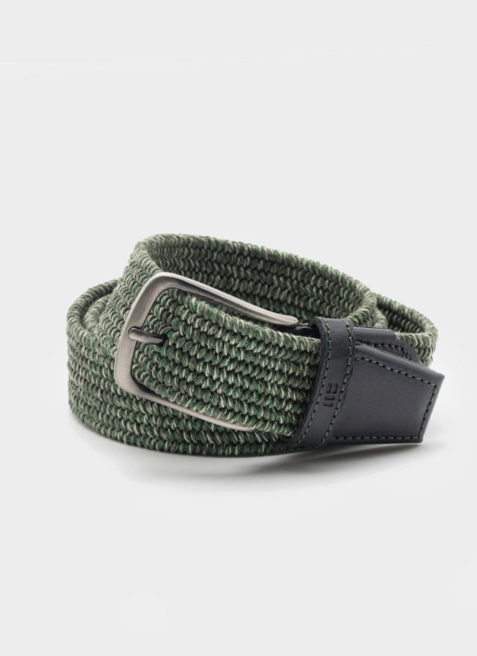 Cinturón Trenzado de Algodón Verde
