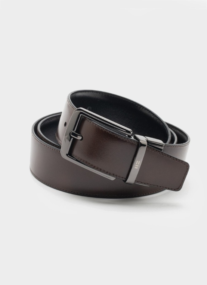 Black and Brown Reversible Leather Belt