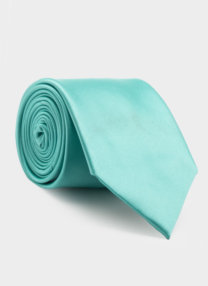 Corbata de Seda Azul Turquesa