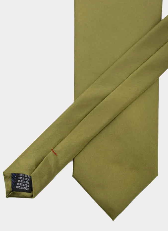 Corbata de Seda Verde Oliva| JOHN TWEED