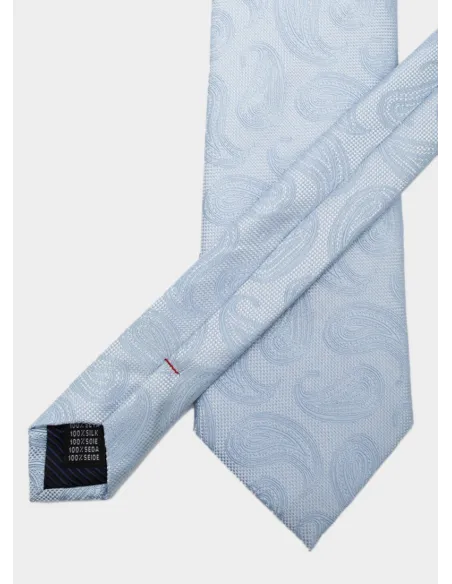 Corbata de Seda Azul Clara con Cornucopia| JOHN TWEED