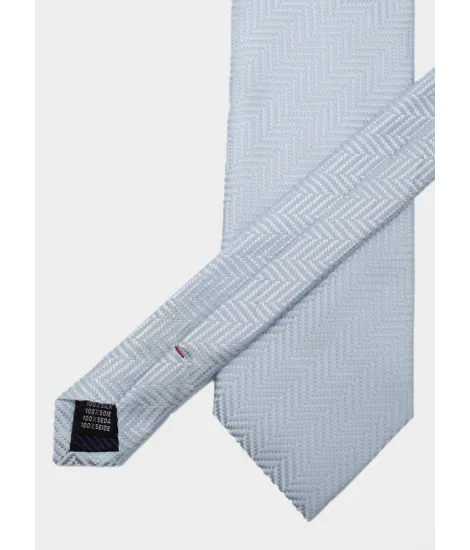 Corbata de Seda con Espiga Azul Clara| JOHN TWEED 2